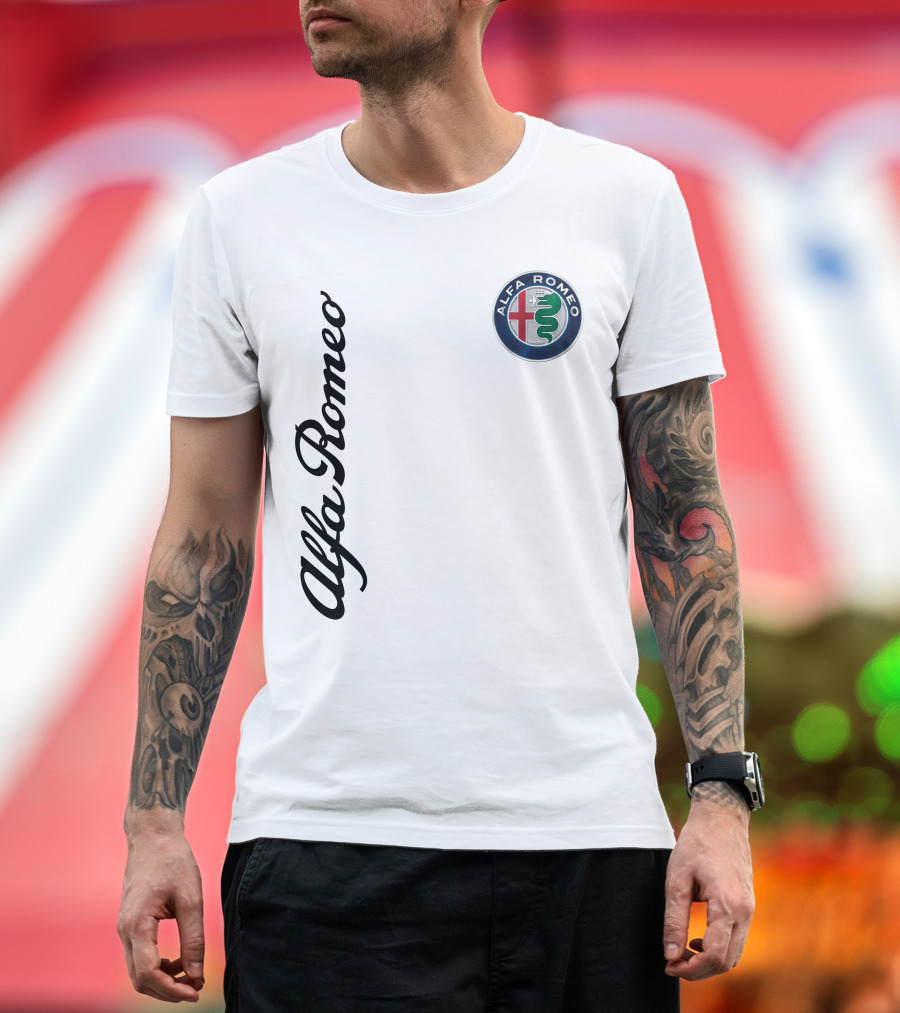 Alfa Romeo Vertical Script with Emblem T-Shirt