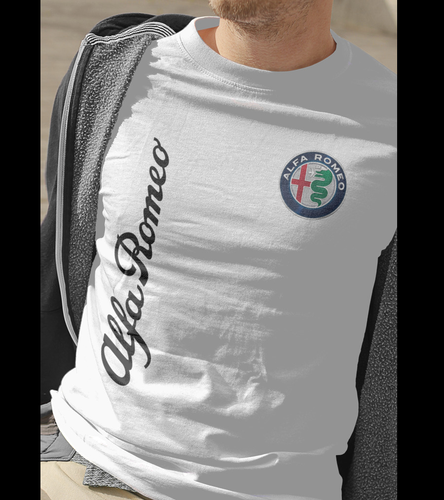 Alfa Romeo Vertical Script With Emblem T-Shirt