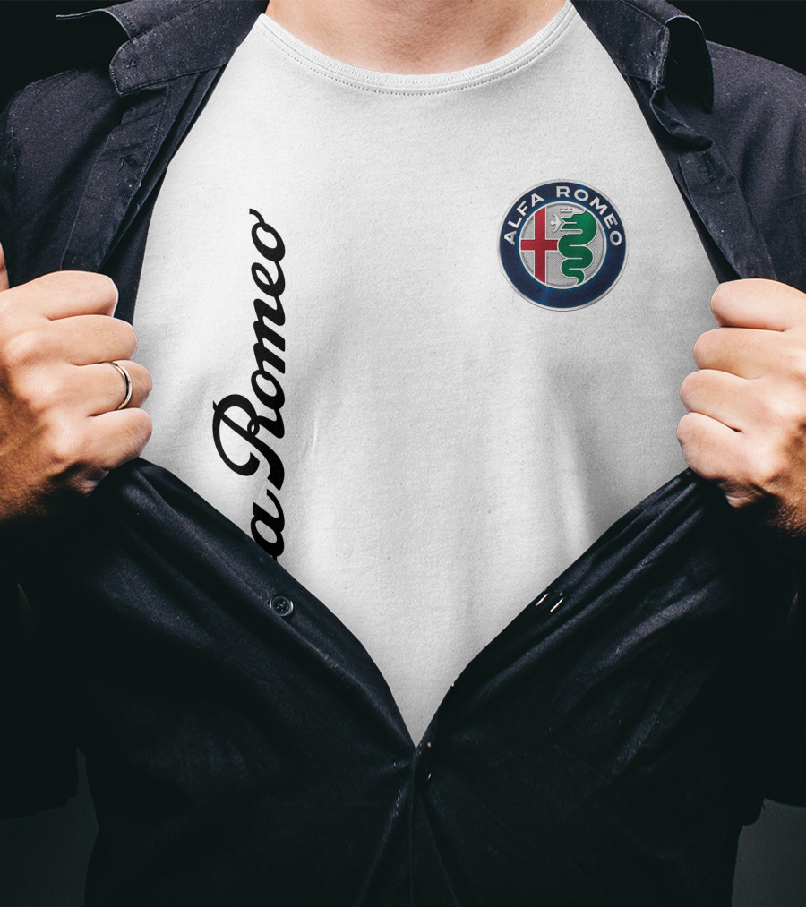 Alfa Romeo Vertical Script With Emblem T-Shirt