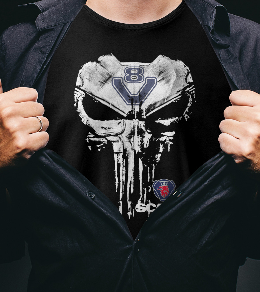 Scania V8 Punisher Skull T-Shirt