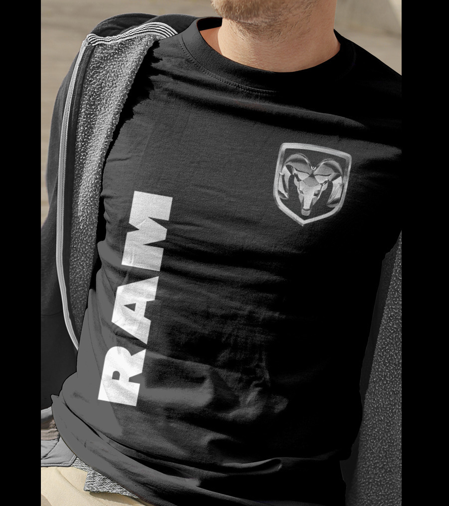 RAM Logo Metallic Emblem Dodge Truck Brand T-Shirt
