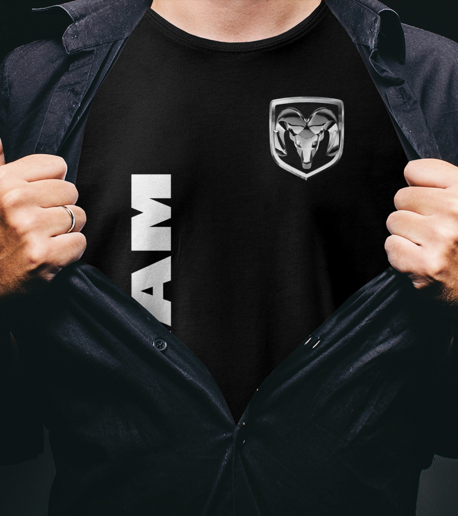 RAM Logo Metallic Emblem Dodge Truck Brand T-Shirt