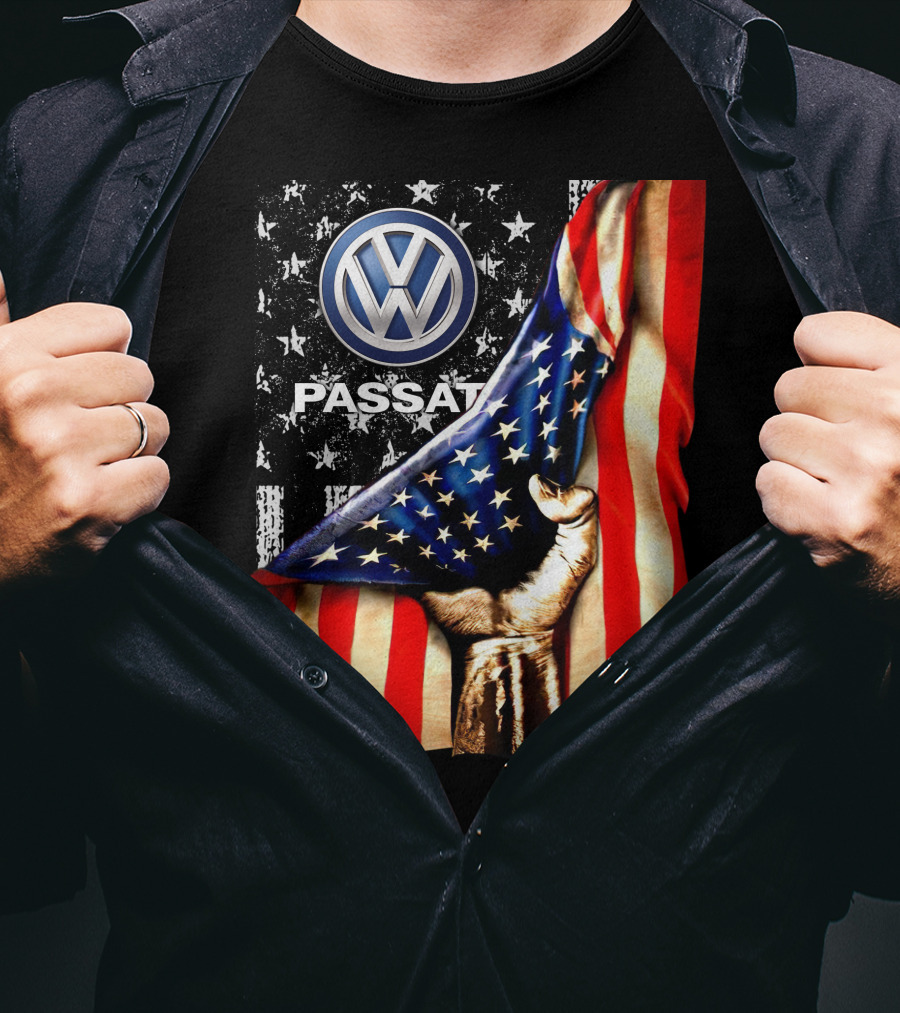 Volkswagen Passat American Flag Stars And Stripes Fist T-Shirt