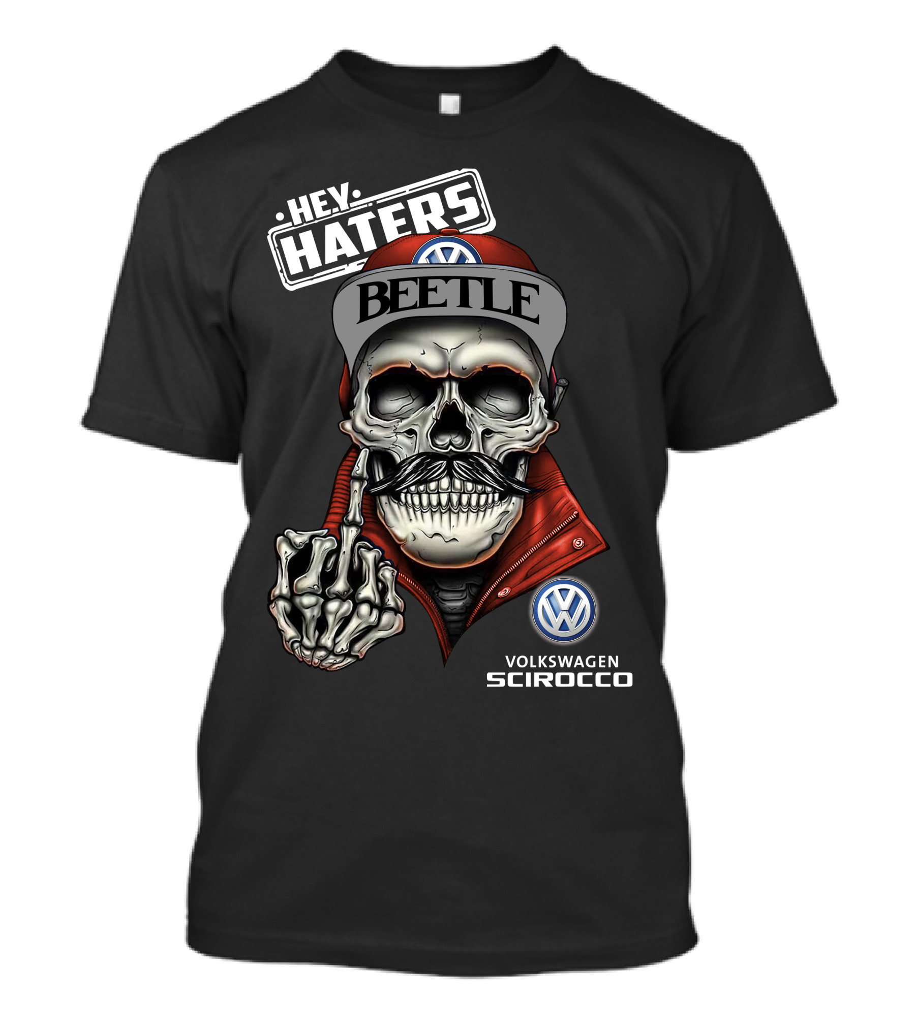 Hey Haters Beetle Volkswagen Scirocco Skull T-Shirt