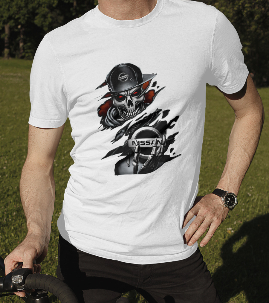 Nissan Navara Skeleton Graphic With Logo And Cap T-Shirt
