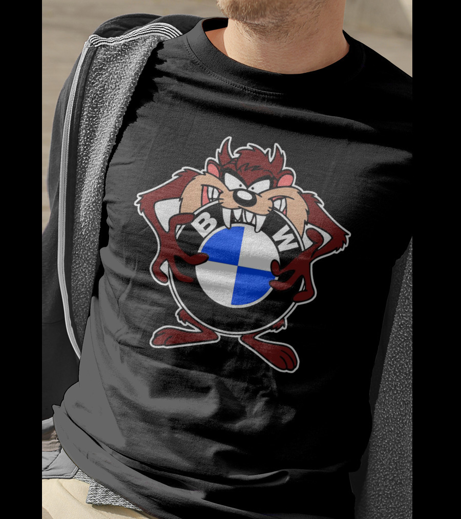 Tasmanian Devil Holding BMW Logo Circle T-Shirt