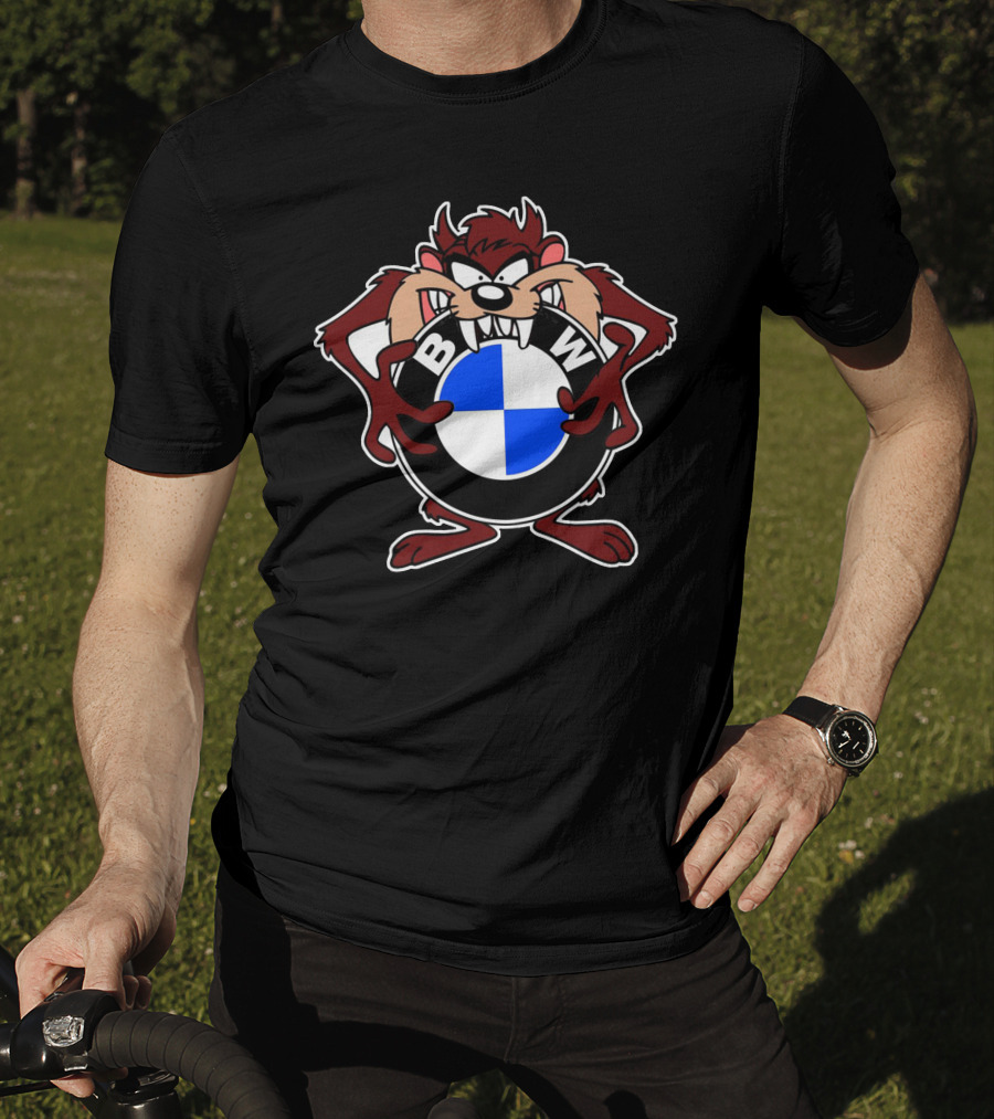 Tasmanian Devil Holding BMW Logo Circle T-Shirt
