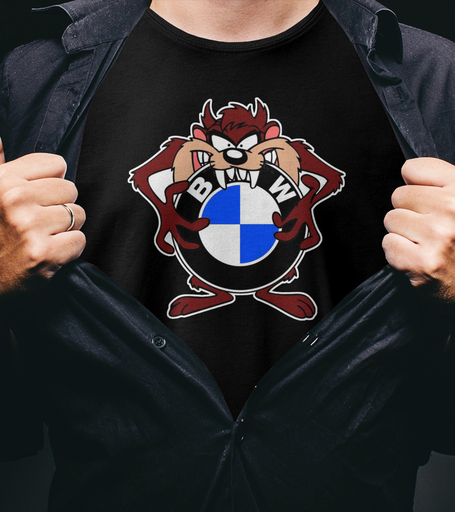 Tasmanian Devil Holding BMW Logo Circle T-Shirt