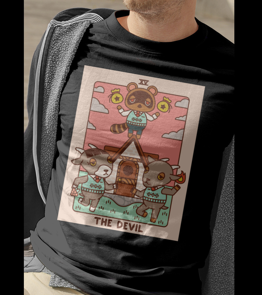 Animal Crossing Tarot Card XV The Devil Tom Nook T-Shirt