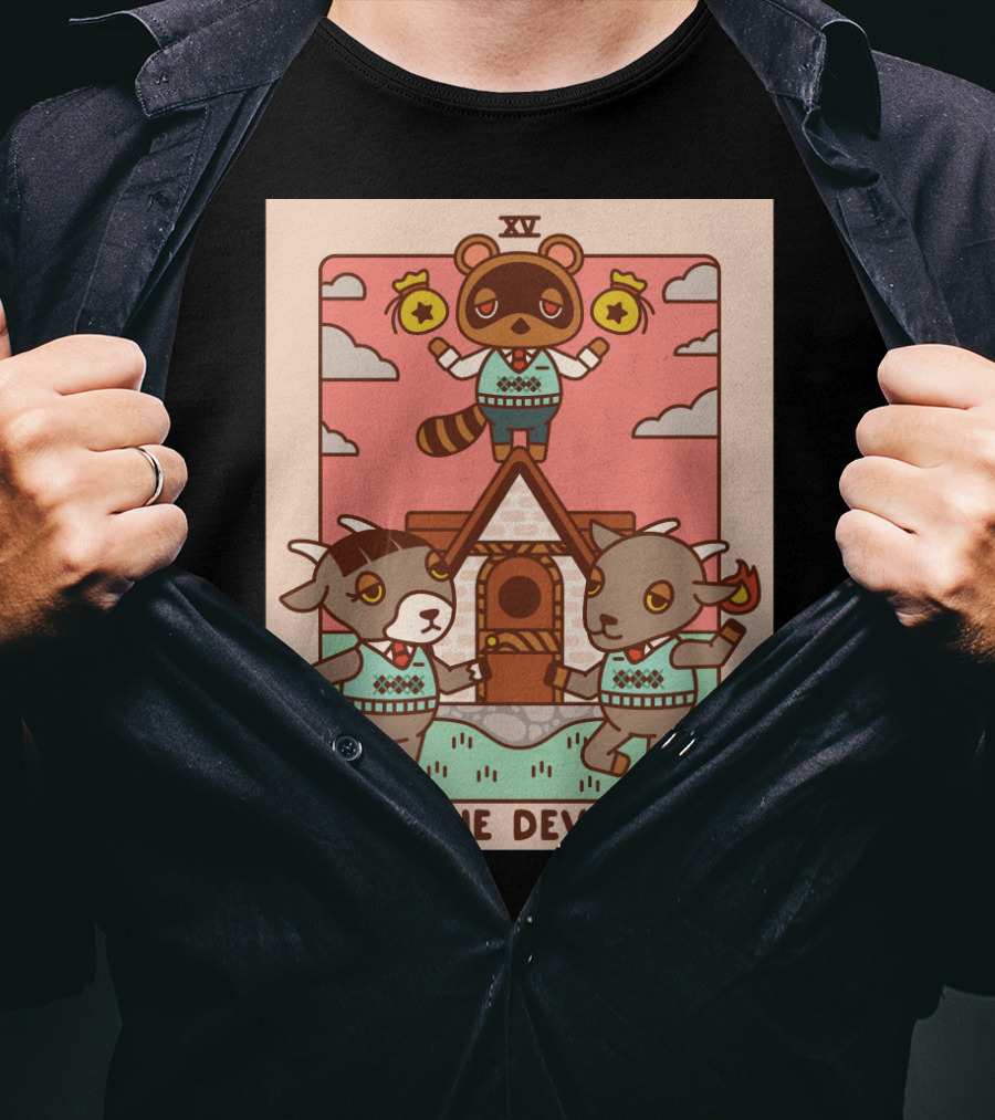 Animal Crossing Tarot Card XV The Devil Tom Nook T-Shirt