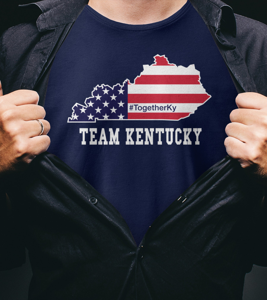 Team Kentucky #TogetherKy USA Map Flag T-Shirt