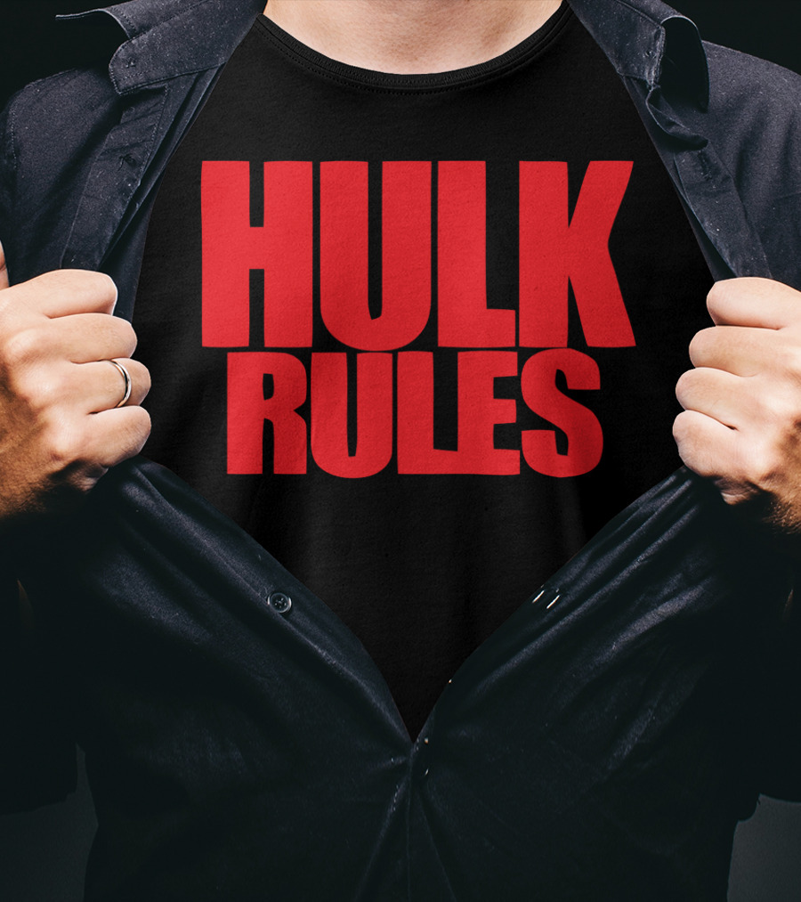 Hulk Rules Red Block Letters T-Shirt