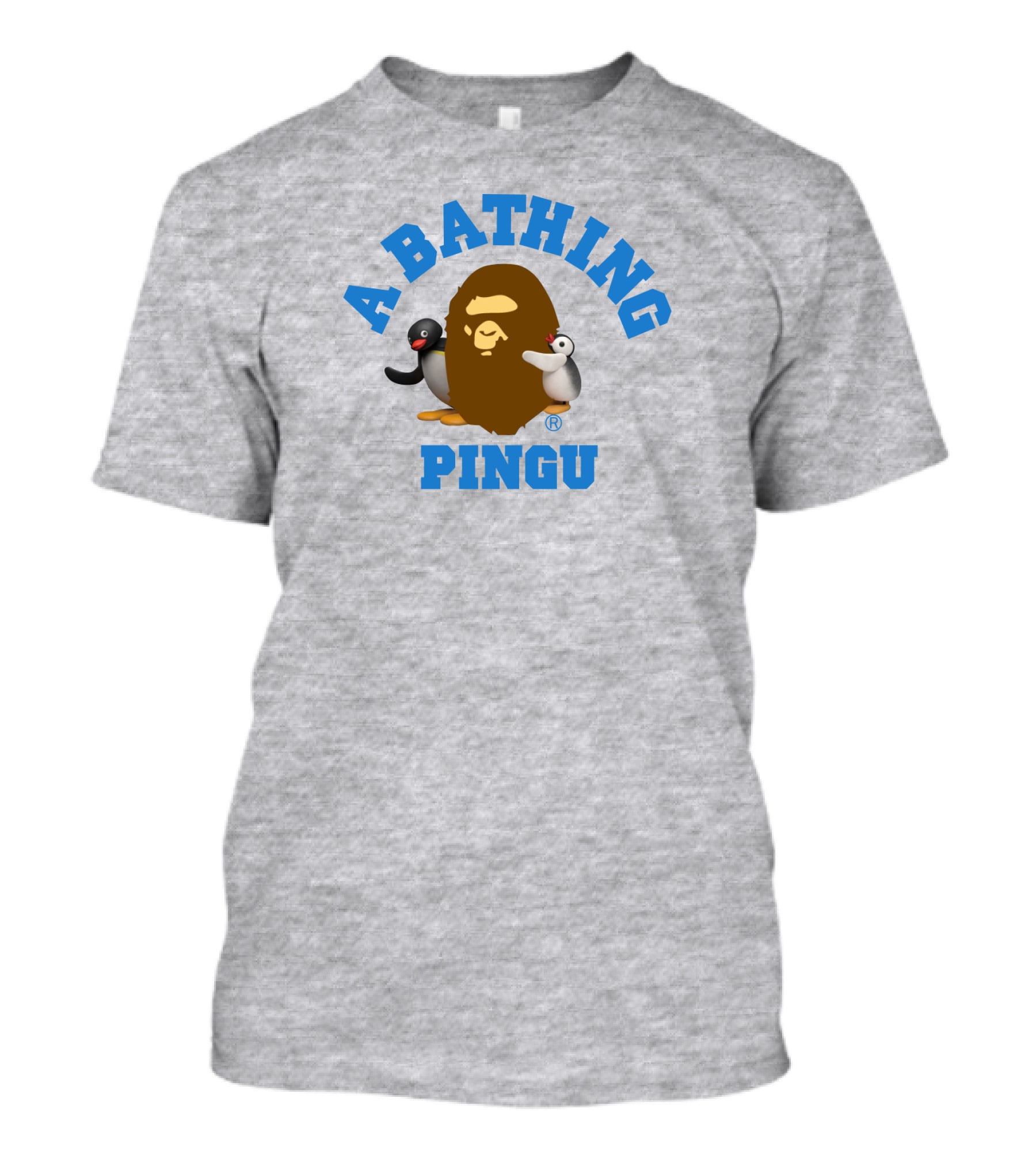 A Bathing Ape Pingu Collaboration Featuring Iconic Characters T-Shirt