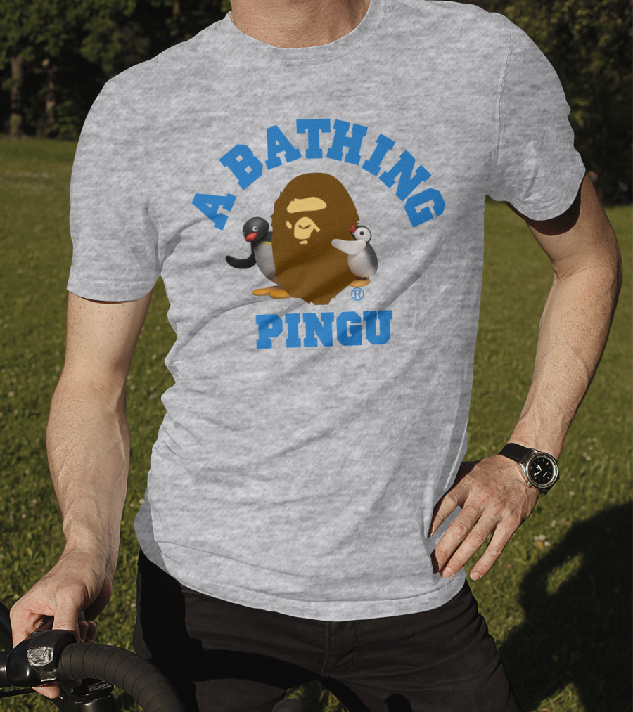 A Bathing Ape Pingu Collaboration Featuring Iconic Characters T-Shirt