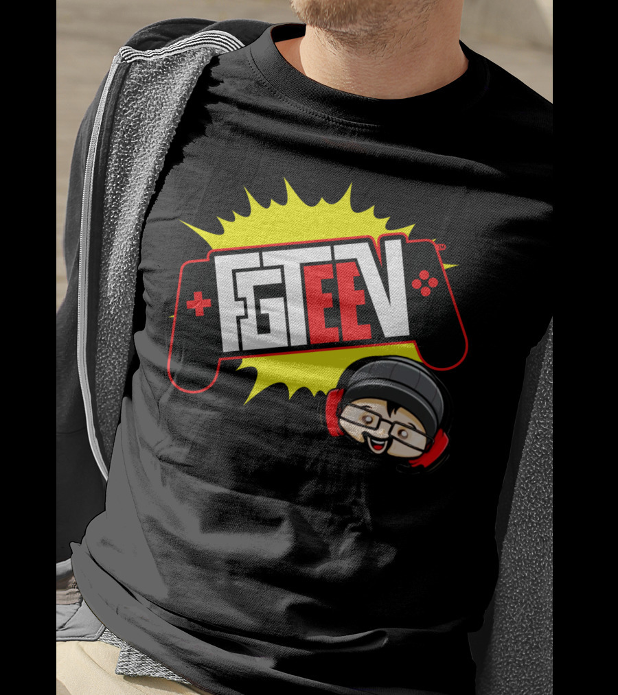 FGTEEV Merch Gaming Controller Logo Black Beanie Headphones T-Shirt