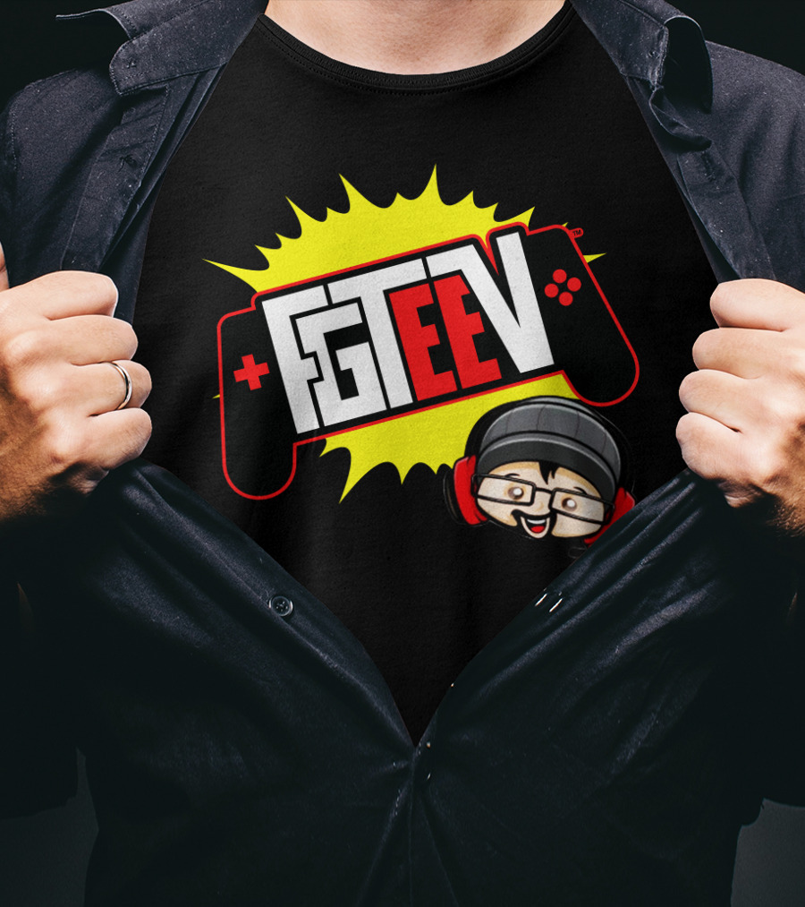 FGTEEV Merch Gaming Controller Logo Black Beanie Headphones T-Shirt