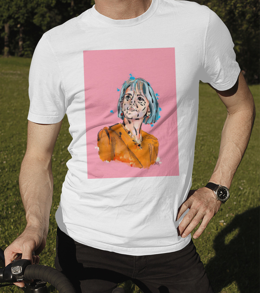 Bonnie Henry Vibrant Portrait On Pink Background T-Shirt