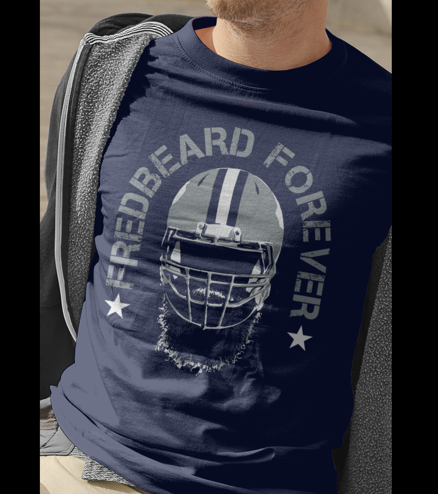Fredbeard Forever Football Helmet Beard Star T-Shirt