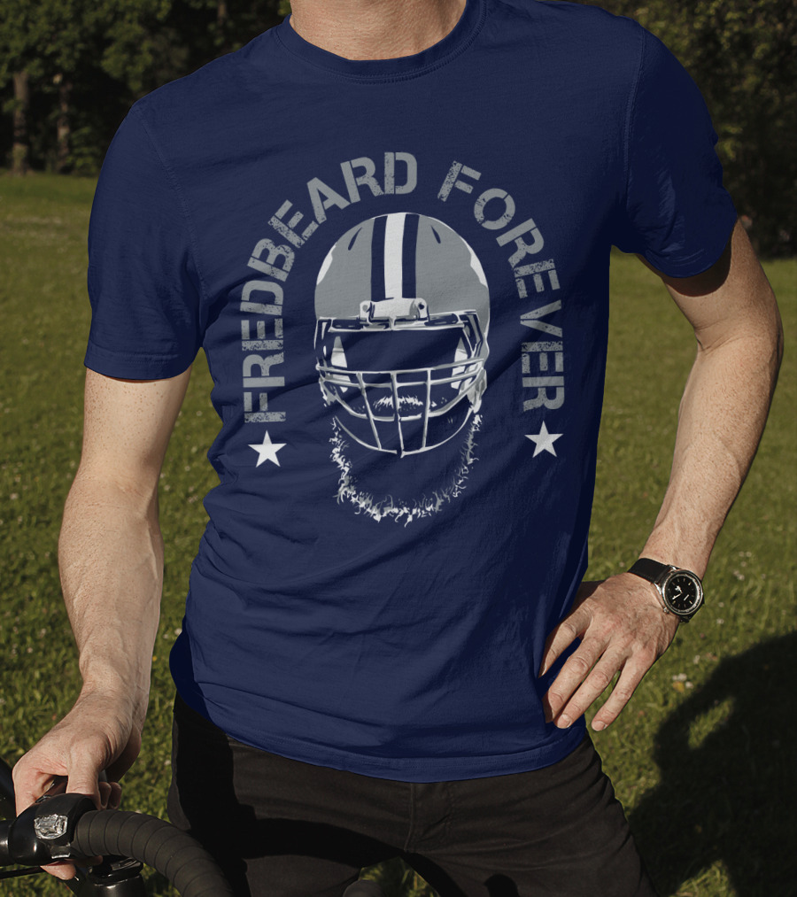 Fredbeard Forever Football Helmet Beard Star T-Shirt