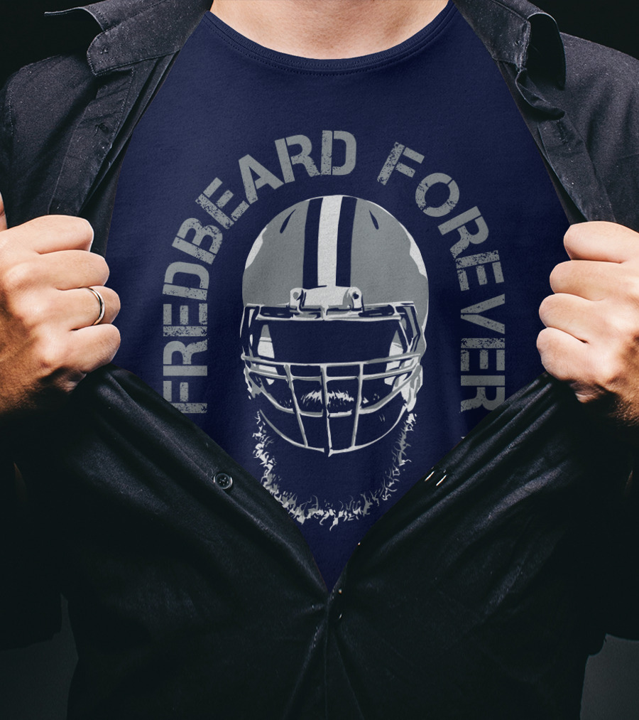 Fredbeard Forever Football Helmet Beard Star T-Shirt