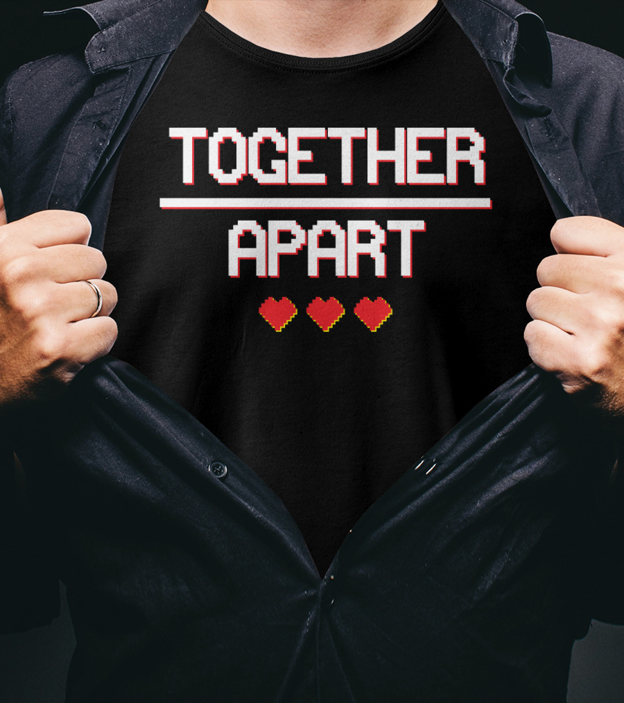 TOGETHER APART Pixel Hearts T-Shirt