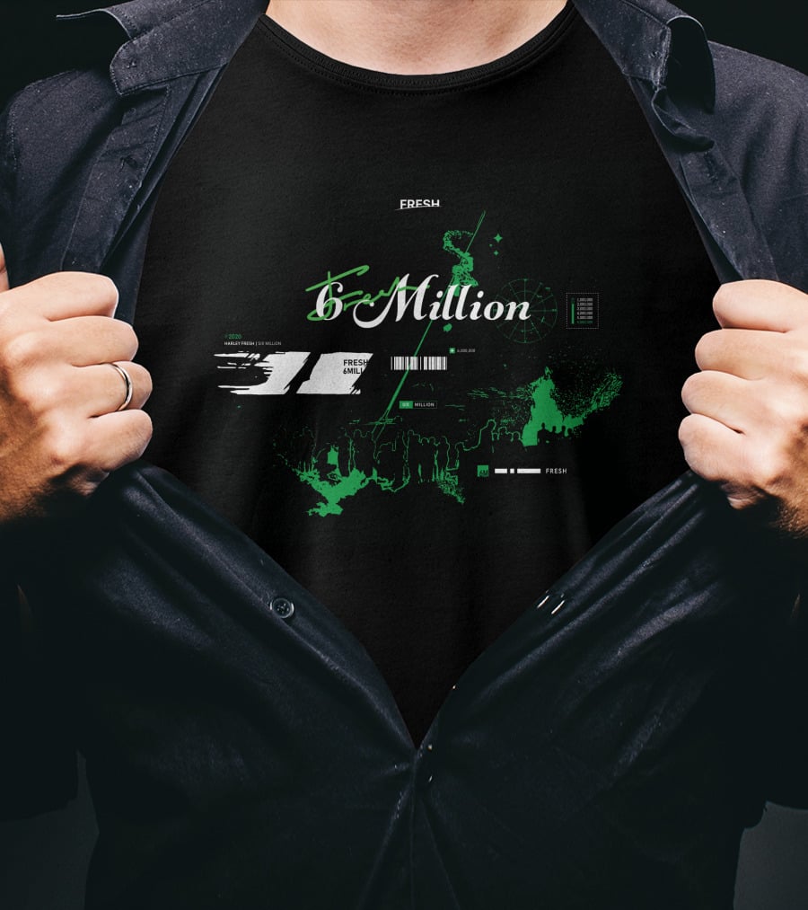 Fresh 6 Million Merch Celebration Green Astronaut T-Shirt