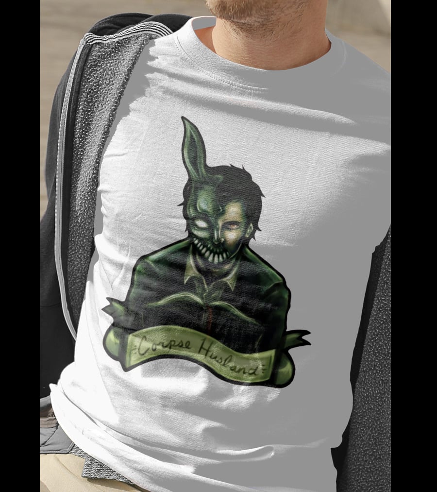Corpse Husband Half-Mask Grim Monocle Banner T-Shirt