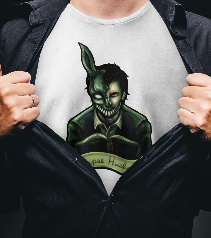 Corpse Husband Half-Mask Grim Monocle Banner T-Shirt