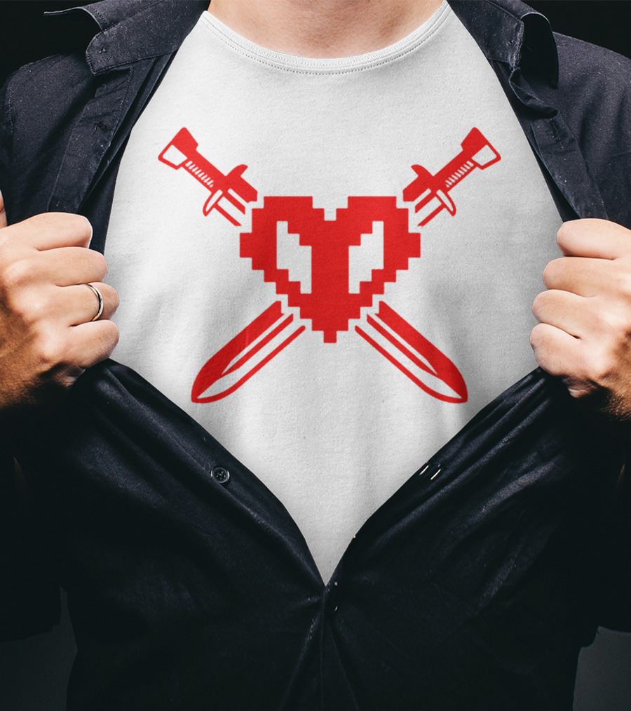 Philza Pixel Heart Crossed Swords Merch T-Shirt
