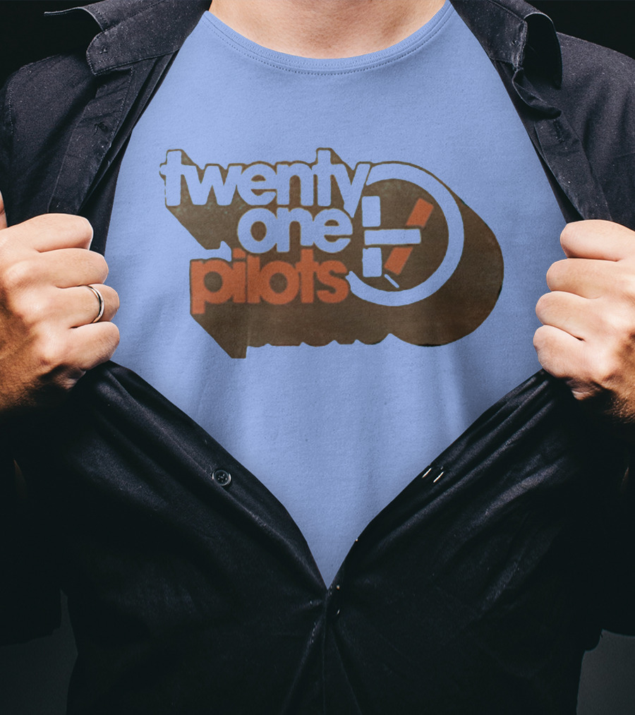 Twenty One Pilots Logo On Light Blue Background T-Shirt
