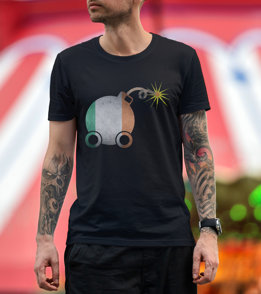 Irish Car Bomb St Patrick's Day Flag Bomb with Fuse T-Shirt