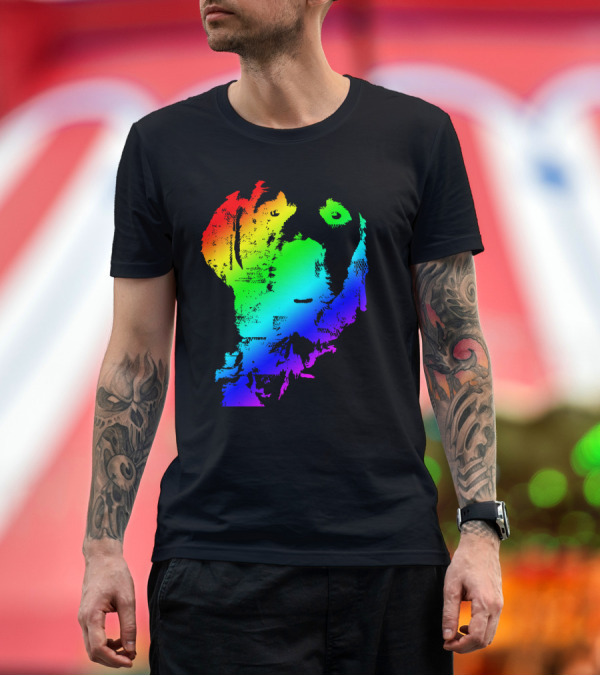 Premium T-Shirt: Rainbow Golden Retriever Colorful T-Shirt Rainbow Golden Retriever Colorful T-Shirt