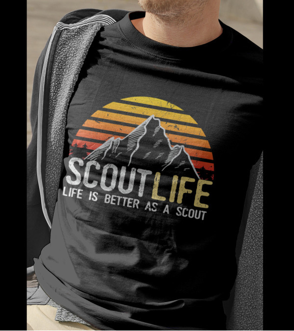 Scout Life Adventure Mountain Sunset Life Is Better As A Scout T-Shirt