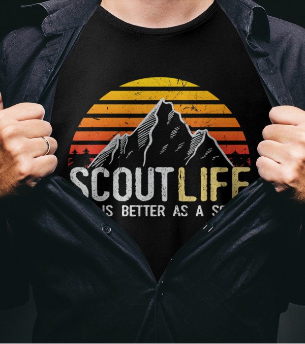 Scout Life Adventure Mountain Sunset Life Is Better As A Scout T-Shirt