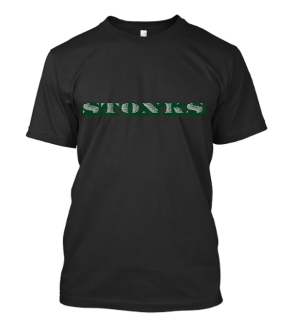 Stonks Trader Meme Funny Finance Textured Green Letters T-Shirt