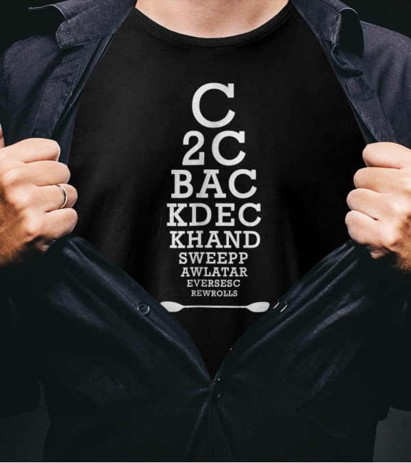 Whitewater Kayaking Roll Eye Chart Visual Reference T-Shirt