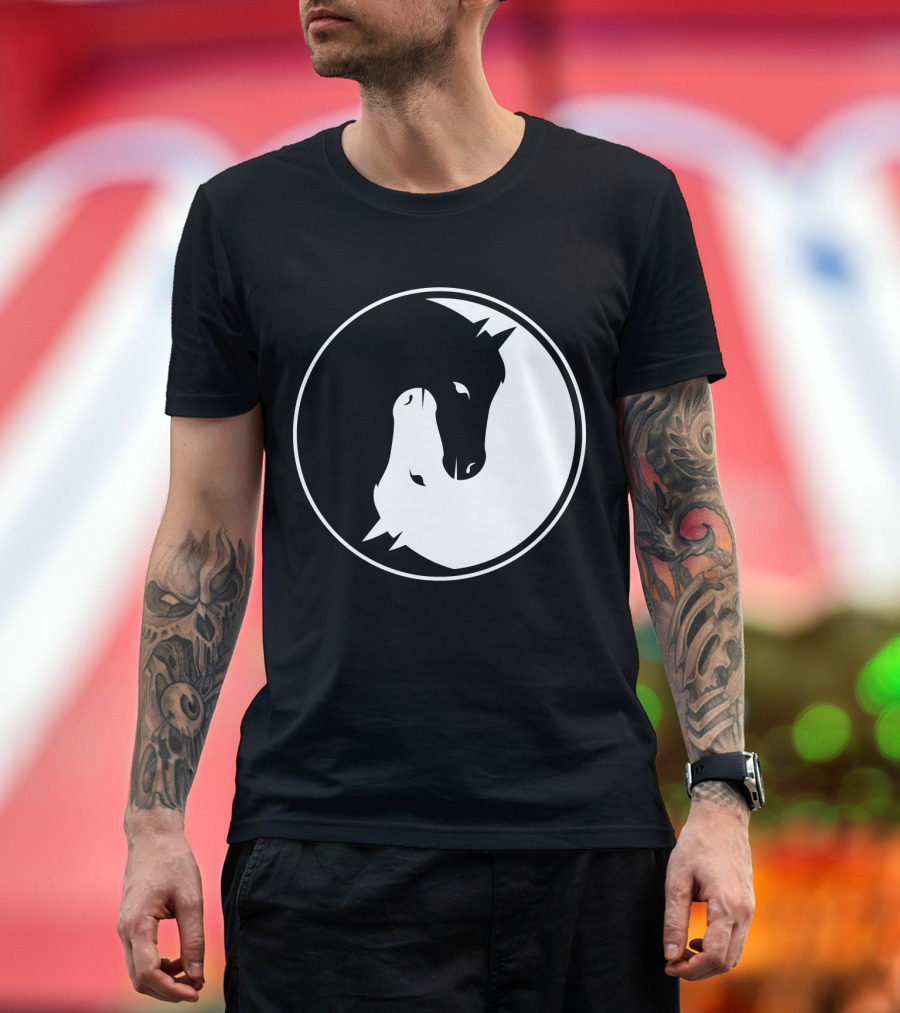 Yin and Yang Horse Circle Symbol for Every Horse T-Shirt