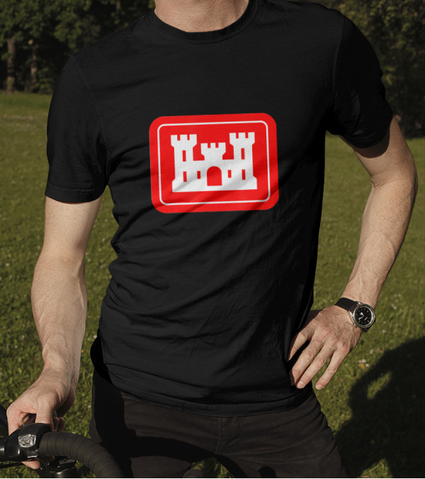 Army Corps Of Engineers Castle Logo Red T-Shirt