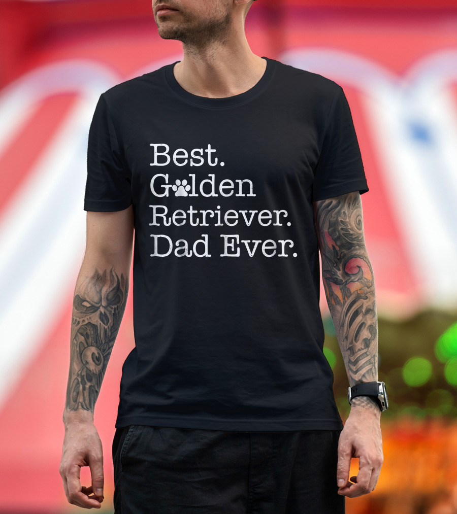 Best Golden Retriever Dad Ever Father's Paw Prints T-Shirt
