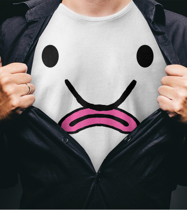 Blobfish Costume Ugly Blob Fish Face Grumpy Mood Expression T-Shirt