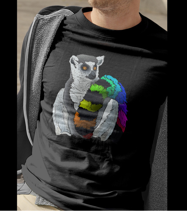 Cool Colorful Lemur Tail Fantasy T-Shirt