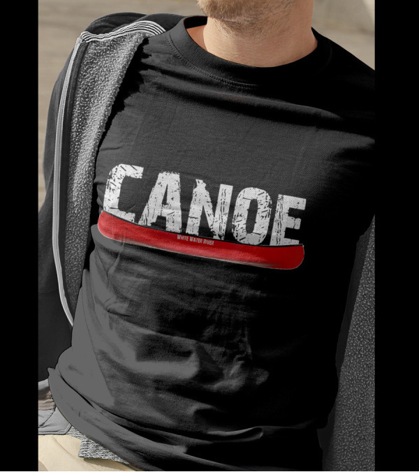 Canoe White Water River Distressed Camping T-Shirt