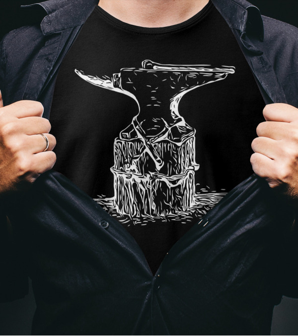 Distressed Vintage Blacksmith Anvil Artistry T-Shirt