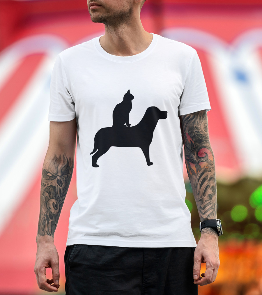 Cat Dog Silhouette Pair Concept Octerson T-Shirt