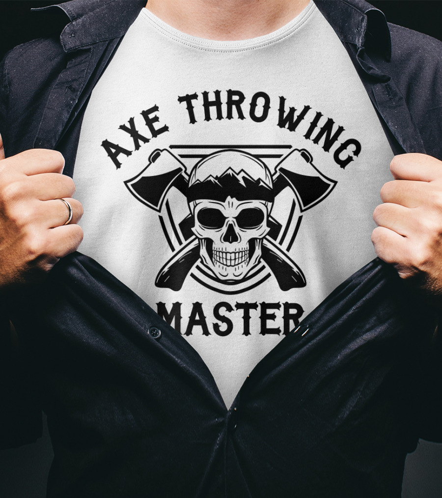 Axe Throwing Master Skull Lumberjack T-Shirt