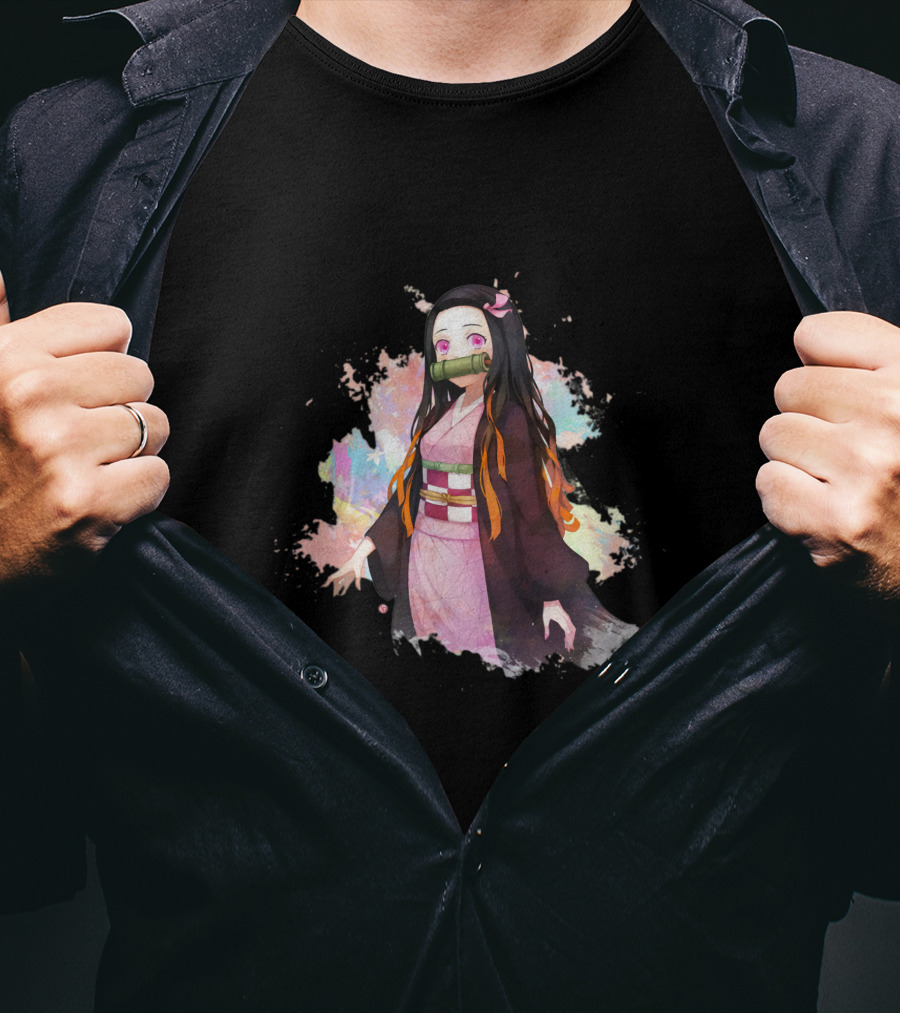 Cute Kawaii Nezuko From Demon Slayer Anime Character T-Shirt