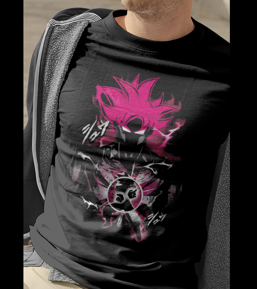 Attack Of The Saiyan Pink Hair Power Energy Aura T-Shirt