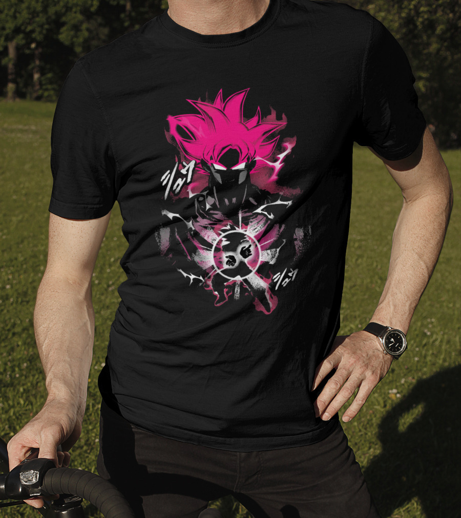 Attack Of The Saiyan Pink Hair Power Energy Aura T-Shirt