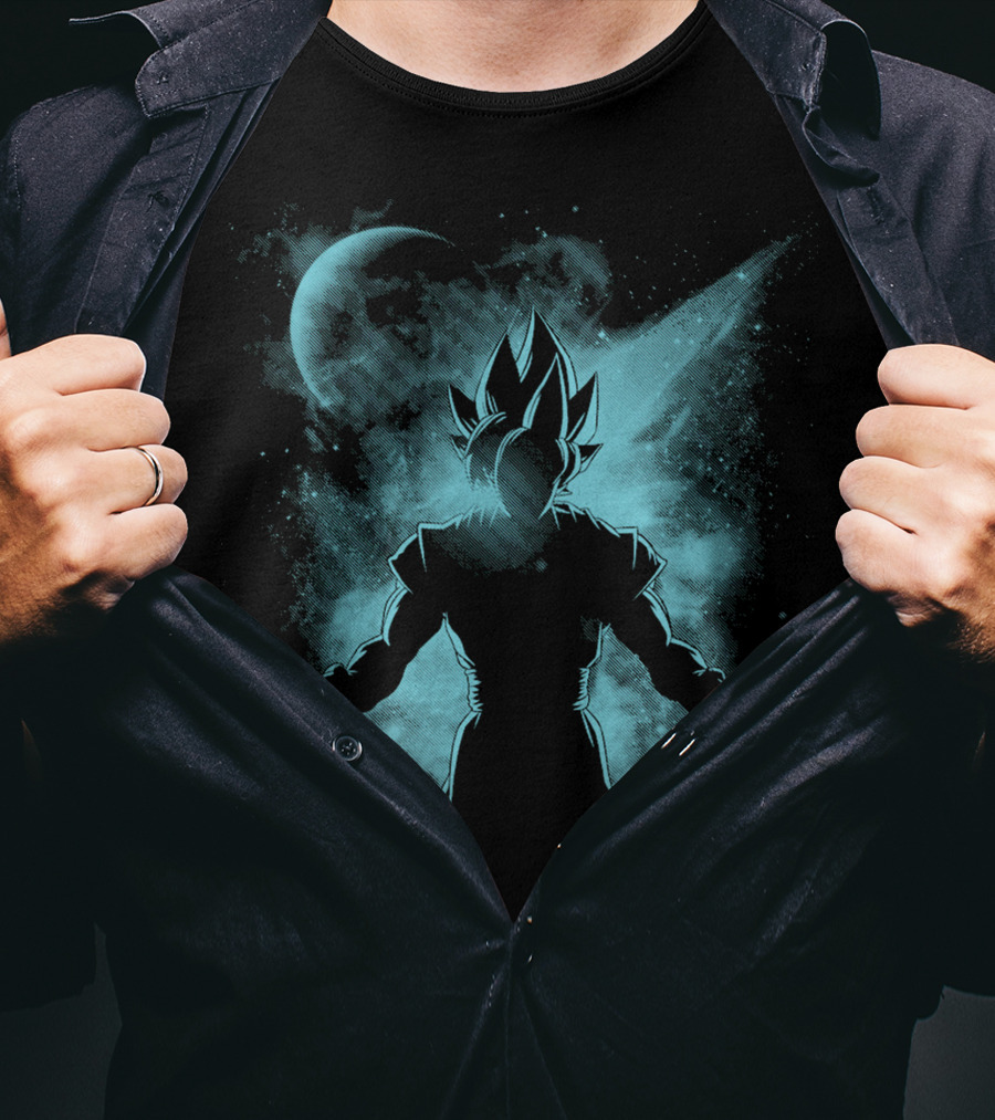 Super Saiyan Galaxy Aura Blue Level Mode T-Shirt