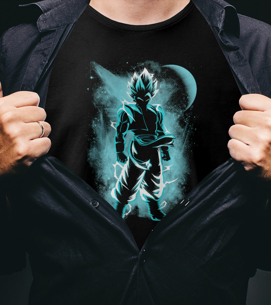 Fusion Warrior Super Saiyan Aura Moonlit Stance T-Shirt